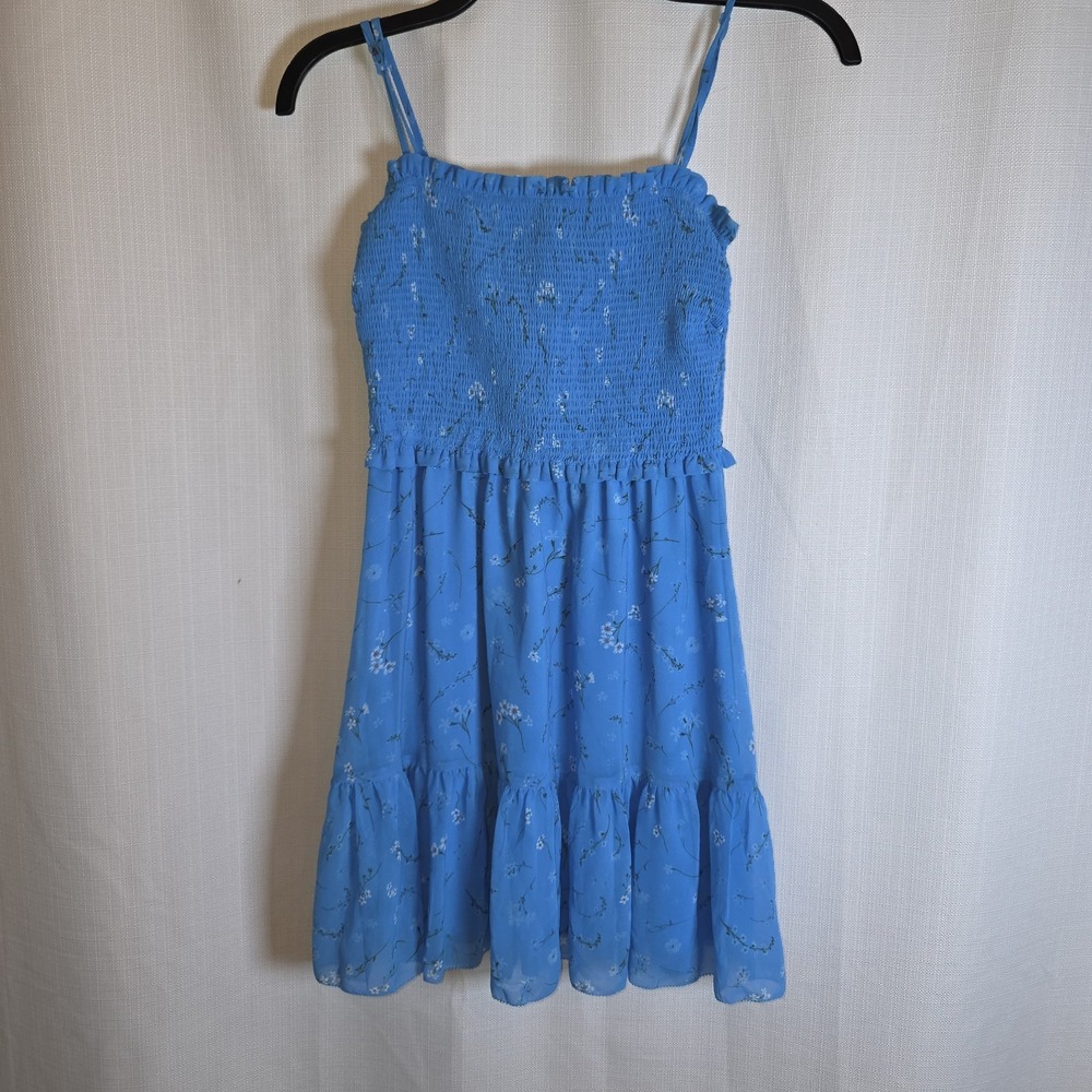 Wilfred Tempest Sleeveless Mini Dress Size XS Floral Smocked Ruffle Sundress